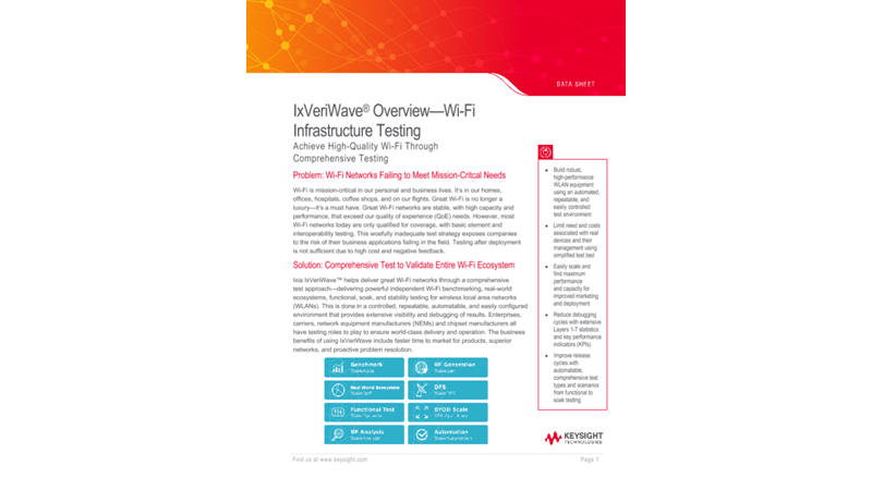 IxVeriWave Overview—Wi-Fi Infrastructure Testing